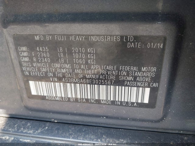 4S3BMBA68E3025567 Subaru Legacy 2.5i