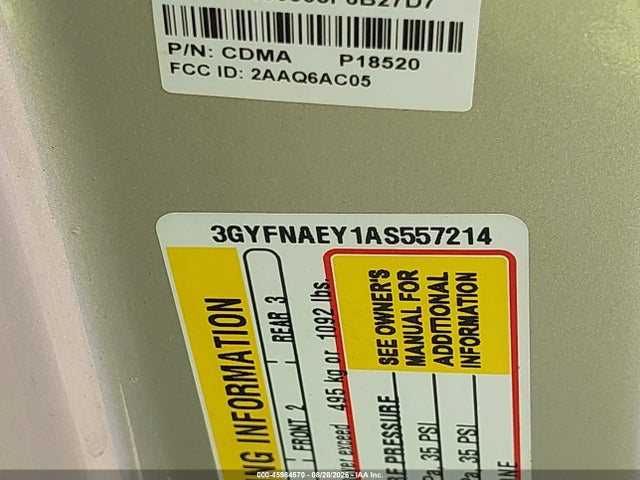 45984570 :رقم المزاد ، 3GYFNAEY1AS557214 vin ، 2010 Cadillac Srx Luxury Collection مزاد بيع
