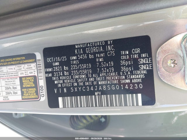 Продаж на аукціоні авто 2025 Kia Ev6 Wind Rwd, vin: 5XYC34JA8SG014230, номер лоту: 45984581