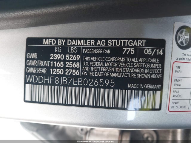 Продаж на аукціоні авто 2014 Mercedes-benz E 350 4matic, vin: WDDHF8JB7EB026595, номер лоту: 45984695