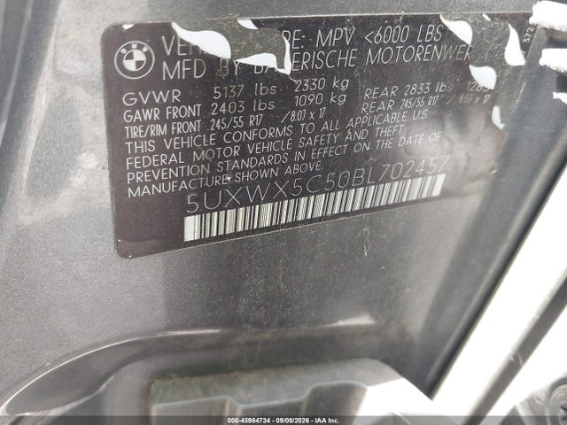 Aukcja sprzedaży 2011 Bmw X3 Xdrive28i, vin: 5UXWX5C50BL702457, numer aukcji: 45984734