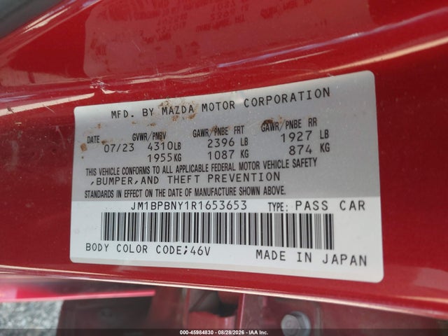 Aukcja sprzedaży 2024 Mazda Mazda3 2.5 Turbo Premium Plus, vin: JM1BPBNY1R1653653, numer aukcji: 45984830