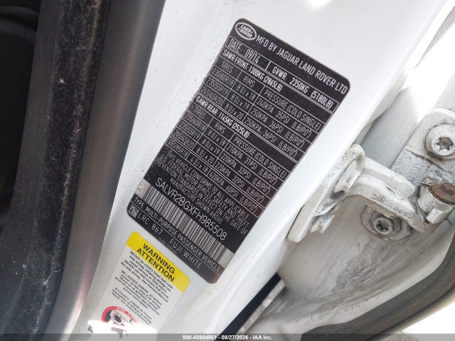 Продаж на аукціоні авто 2015 Land Rover Range Rover Evoque Pure, vin: SALVR2BGXFH985508, номер лоту: 45984861