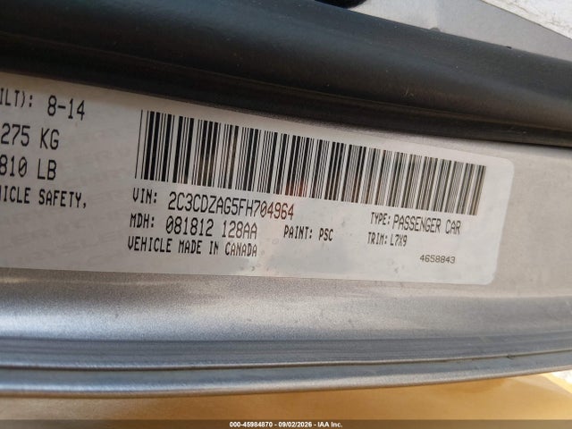 Продажа на аукционе авто 2015 Dodge Challenger Sxt, vin: 2C3CDZAG5FH704964, номер лота: 45984870