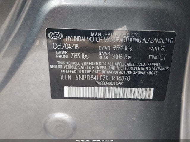 Hyundai Elantra Value Edition 2019 5NPD84LF7KH414870 Image 9