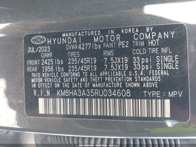 Продажа на аукционе авто 2024 Hyundai Kona N Line, vin: KM8HA3A35RU034608, номер лота: 45985006