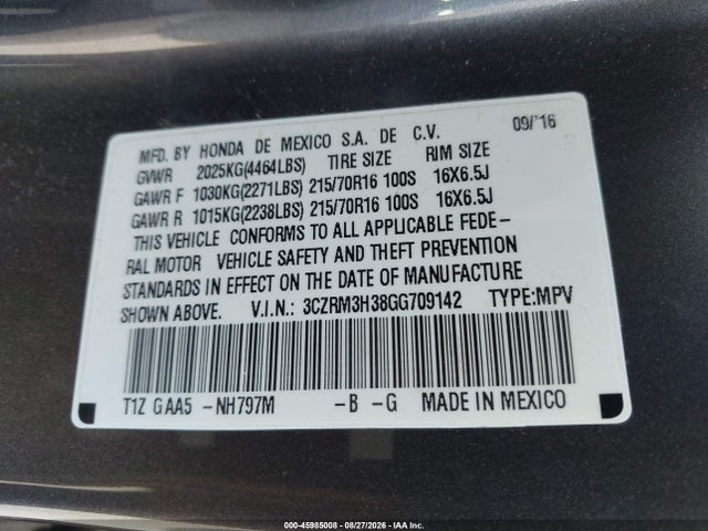 Honda CR-V LX 2016 3CZRM3H38GG709142 Image 9
