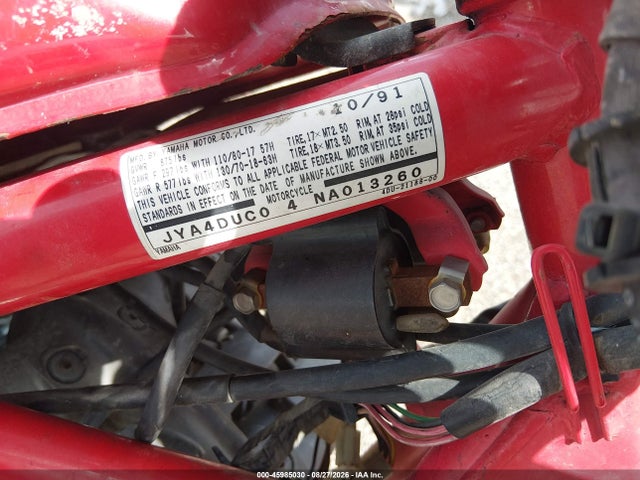 Продаж на аукціоні авто 1992 Yamaha Xj600 S, vin: JYA4DUC04NA013260, номер лоту: 45985030