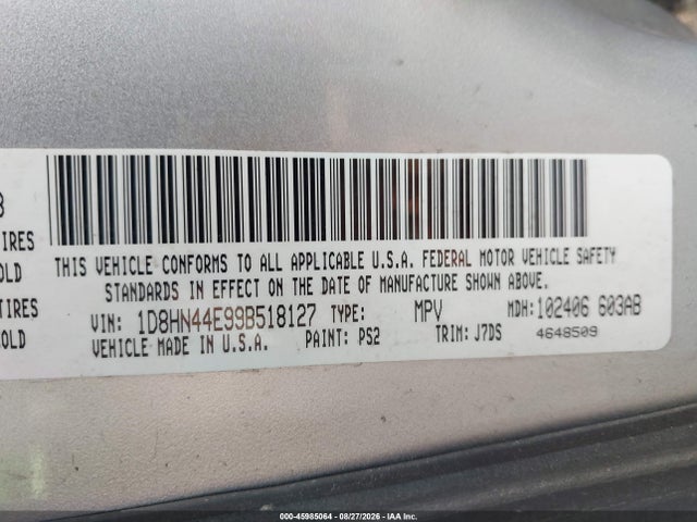 Продаж на аукціоні авто 2009 Dodge Grand Caravan Se, vin: 1D8HN44E99B518127, номер лоту: 45985064