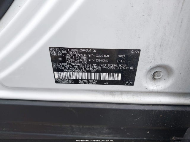 Продаж на аукціоні авто 2024 Toyota Bz4x Limited, vin: JTMABACA1RA054729, номер лоту: 45985102