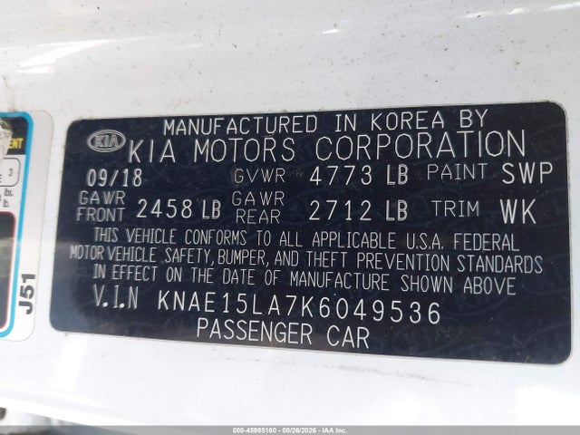 2019 Kia Stinger მანქანა იყიდება აუქციონზე, vin: KNAE15LA7K6049536, აუქციონის ნომერი: 45985160
