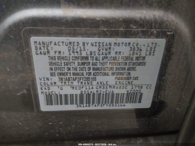 Nissan SENTRA SR 2015 3N1AB7AP3FY285166 Image 9