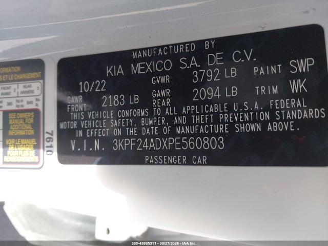 KIA Forte Lxs 2023 3KPF24ADXPE560803 Image 9