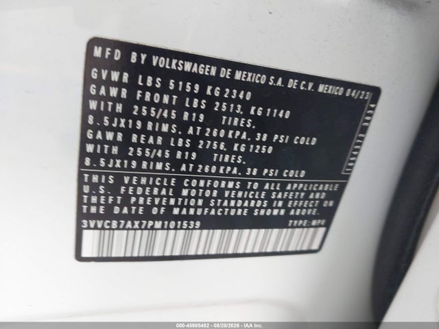 Продаж на аукціоні авто 2023 Volkswagen Tiguan 2.0t Se R-line Black, vin: 3VVCB7AX7PM101539, номер лоту: 45985482