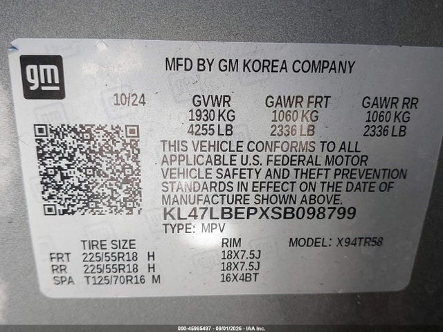 Продаж на аукціоні авто 2025 Buick Envista Sport Touring Fwd, vin: KL47LBEPXSB098799, номер лоту: 45985497