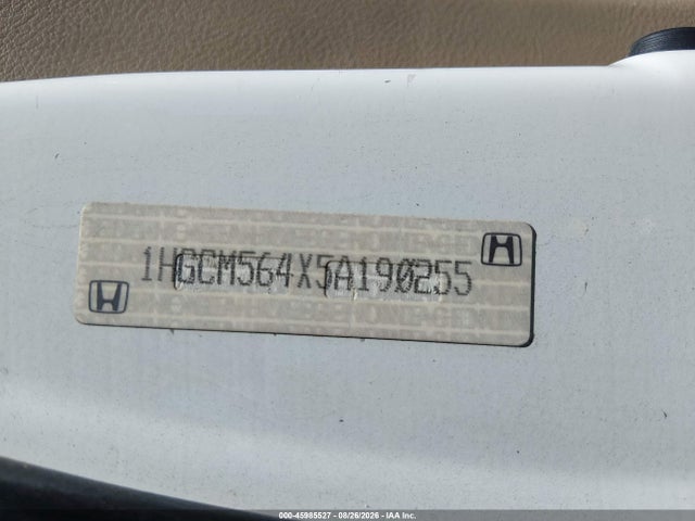 Продаж на аукціоні авто 2005 Honda Accord 2.4 Lx, vin: 1HGCM564X5A190255, номер лоту: 45985527