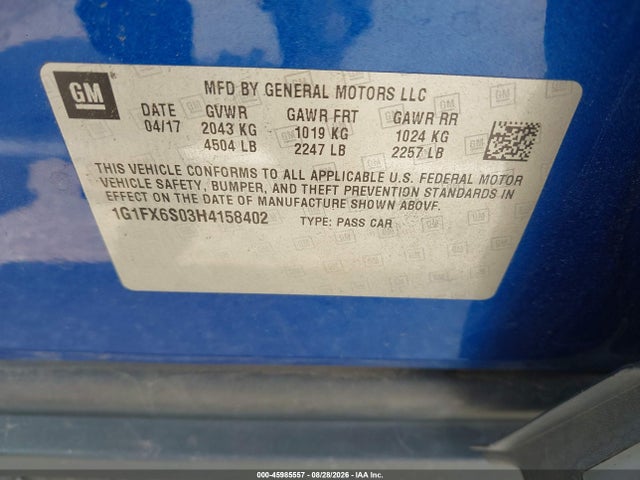 Chevrolet Bolt Ev Premier 2017 1G1FX6S03H4158402 Image 9