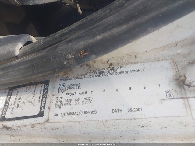 45985570 :رقم المزاد ، 1HTMMAAL18H644823 vin ، 2008 International 4000 4300 مزاد بيع