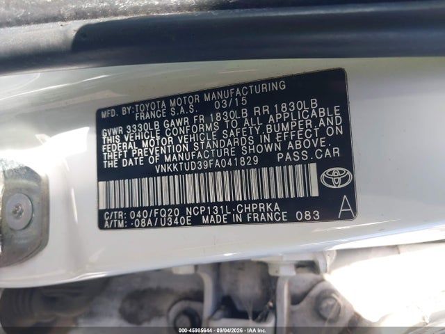 Toyota YARIS L 2015 VNKKTUD39FA041829 Image 9