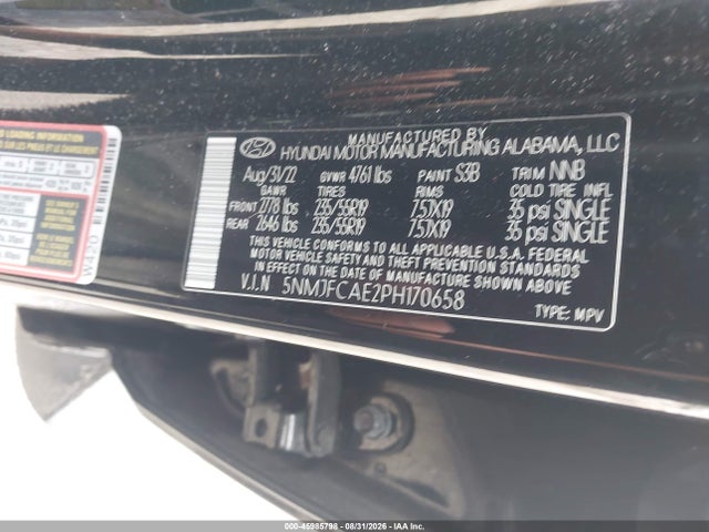 2023 Hyundai Tucson Sel მანქანა იყიდება აუქციონზე, vin: 5NMJFCAE2PH170658, აუქციონის ნომერი: 45985798