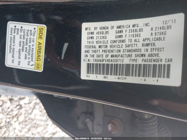 Продажа на аукционе авто 2014 Acura Tl 3.5, vin: 19UUA8F54EA006712, номер лота: 45986015