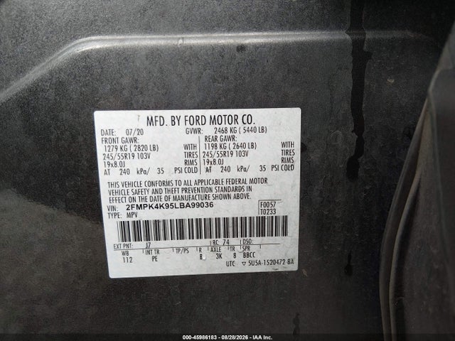 Ford Edge Titanium 2020 2FMPK4K95LBA99036 Image 9
