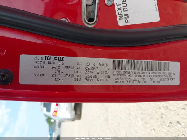 45986205 :رقم المزاد ، 3C4PDDBG5HT618613 vin ، 2017 Dodge Journey Sxt Awd مزاد بيع