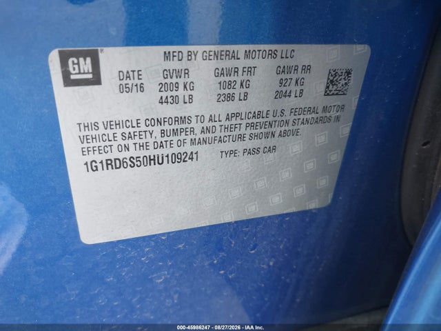 1G1RD6S50HU109241 Chevrolet Volt Premier