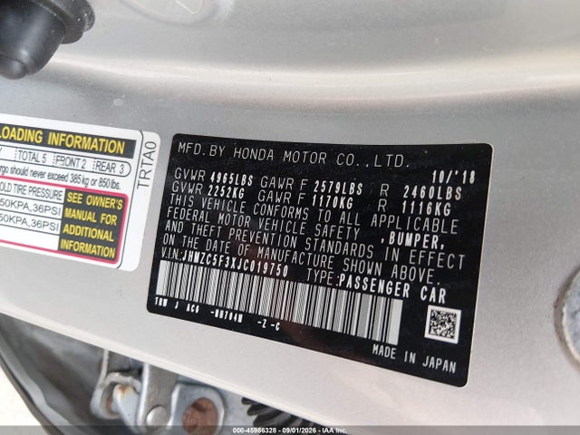 Aukcja sprzedaży 2018 Honda Clarity Plug-in Hybrid Touring, vin: JHMZC5F3XJC019750, numer aukcji: 45986328