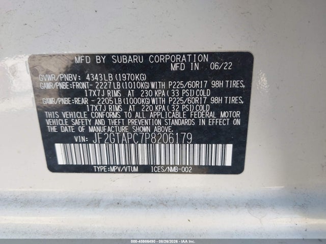 Продаж на аукціоні авто 2023 Subaru Crosstrek Premium, vin: JF2GTAPC7P8206179, номер лоту: 45986490