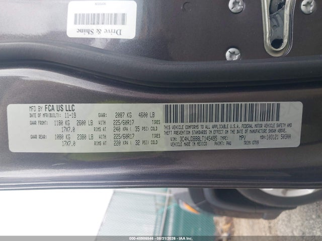 Продажа на аукционе авто 2020 Jeep Compass Latitude 4x4, vin: 3C4NJDBB8LT145495, номер лота: 45986546
