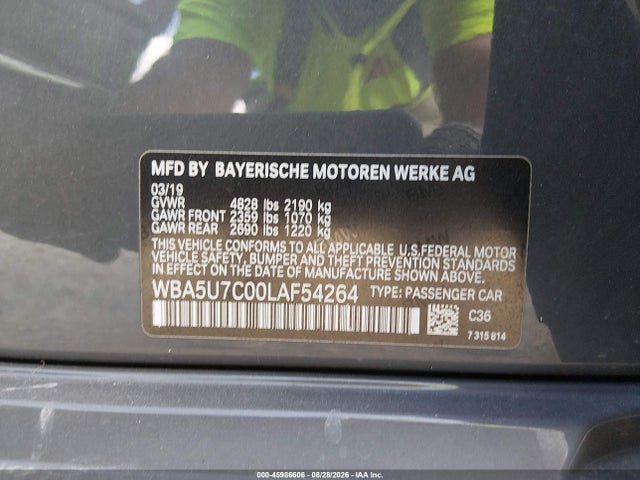 Aukcja sprzedaży 2020 Bmw M340i, vin: WBA5U7C00LAF54264, numer aukcji: 45986606