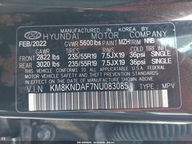 Продаж на аукціоні авто 2022 Hyundai Ioniq 5 Sel, vin: KM8KNDAF7NU083085, номер лоту: 45986655