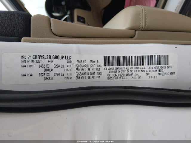 2014 Jeep Grand Cherokee Limited მანქანა იყიდება აუქციონზე, vin: 1C4RJFBG5EC448032, აუქციონის ნომერი: 45986775