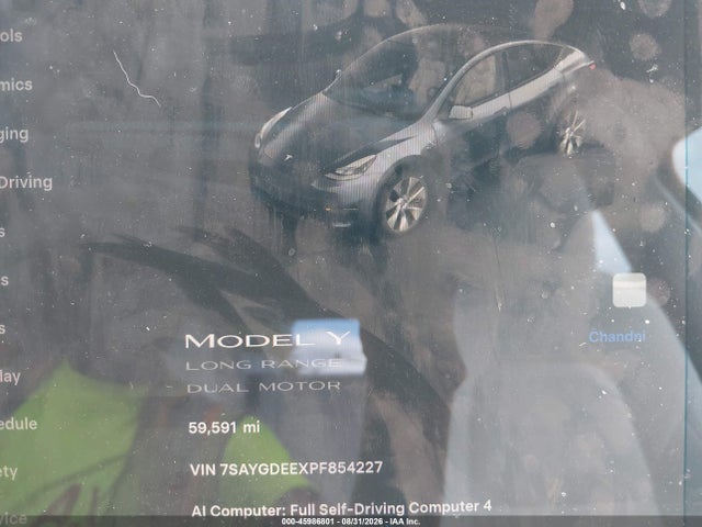 45986801 :رقم المزاد ، 7SAYGDEEXPF854227 vin ، 2023 Tesla Model Y Awd/long Range Dual Motor All-wheel Drive مزاد بيع