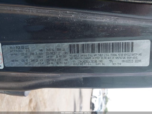 45986832 :رقم المزاد ، 1C4HJXEG8JW156106 vin ، 2018 Jeep Wrangler Unlimited Sahara 4x4 مزاد بيع
