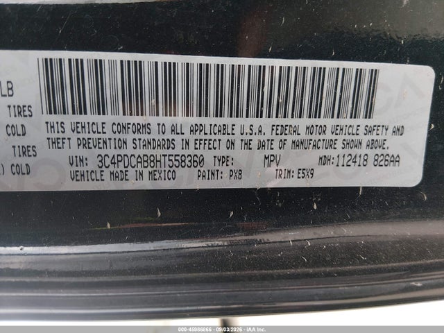 Продаж на аукціоні авто 2017 Dodge Journey Se, vin: 3C4PDCAB8HT558360, номер лоту: 45986866