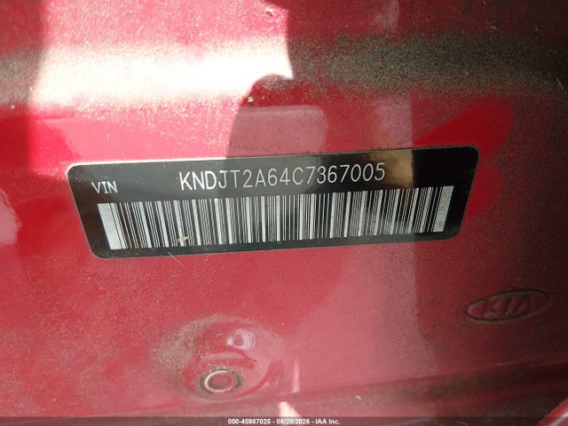 45987025 :رقم المزاد ، KNDJT2A64C7367005 vin ، 2012 Kia Soul + مزاد بيع