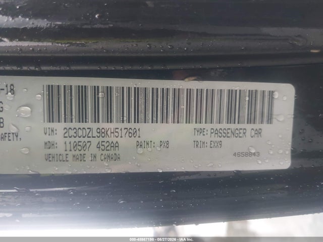Dodge Challenger 2019 2C3CDZL98KH517601 Image 9
