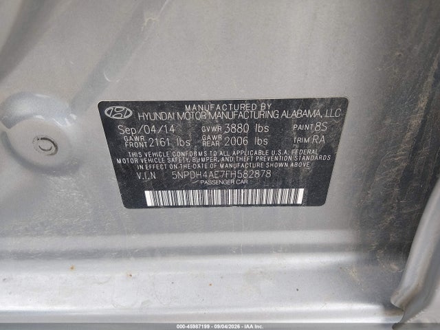 Продаж на аукціоні авто 2015 Hyundai Elantra Se, vin: 5NPDH4AE7FH582878, номер лоту: 45987199
