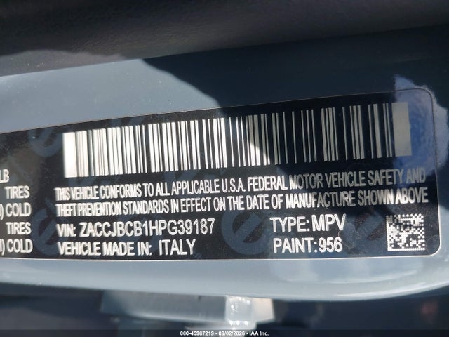 Продаж на аукціоні авто 2017 Jeep Renegade Trailhawk 4x4, vin: ZACCJBCB1HPG39187, номер лоту: 45987219