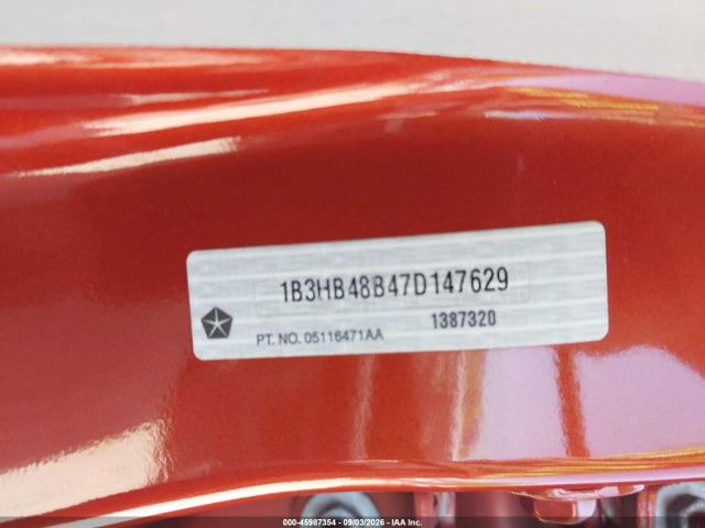 2007 Dodge Caliber Sxt მანქანა იყიდება აუქციონზე, vin: 1B3HB48B47D147629, აუქციონის ნომერი: 45987354