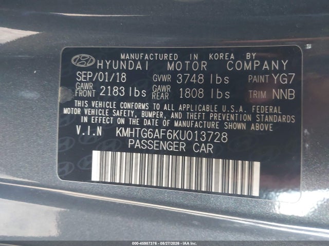 Hyundai Veloster 2.0 2019 KMHTG6AF6KU013728 Image 9