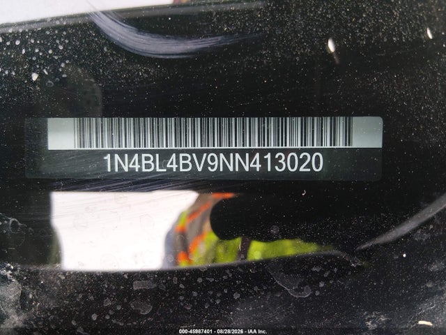 2022 Nissan Altima S Fwd მანქანა იყიდება აუქციონზე, vin: 1N4BL4BV9NN413020, აუქციონის ნომერი: 45987401