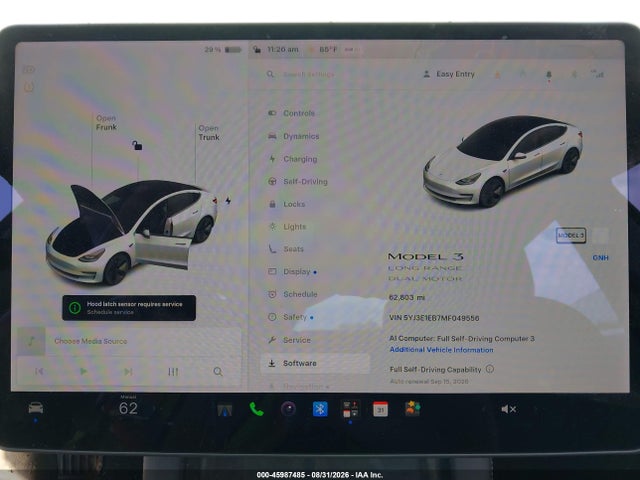Aukcja sprzedaży 2021 Tesla Model 3 Long Range Dual Motor All-wheel Drive, vin: 5YJ3E1EB7MF049556, numer aukcji: 45987485