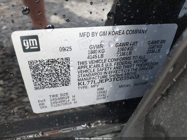 Продажа на аукционе авто 2026 Chevrolet Trax Fwd 2rs, vin: KL77LJEP3TC035603, номер лота: 45987490