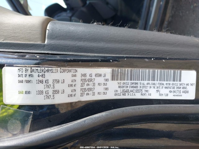 Aukcja sprzedaży 2004 Jeep Grand Cherokee Overland, vin: 1J8GW68J44C165575, numer aukcji: 45987554