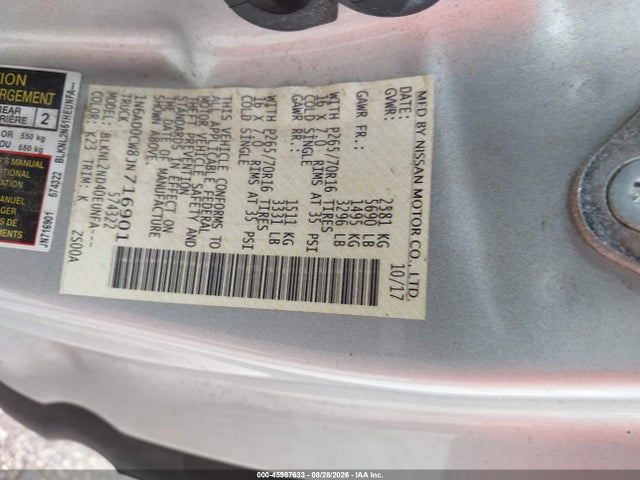 Aukcja sprzedaży 2018 Nissan Frontier Sv, vin: 1N6AD0CW8JN716901, numer aukcji: 45987633
