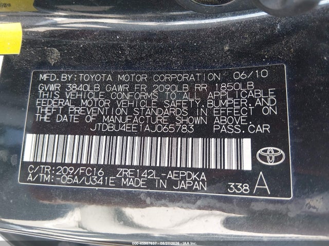 Продажа на аукционе авто 2010 Toyota Corolla Le, vin: JTDBU4EE1AJ065783, номер лота: 45987637