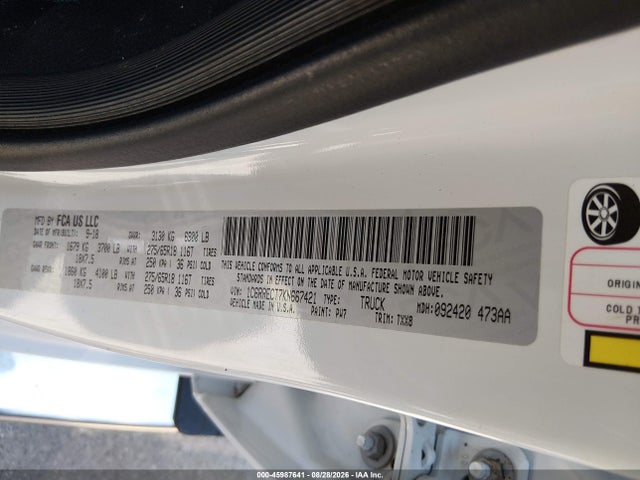 Aukcja sprzedaży 2019 Ram 1500 Tradesman  4x2 6'4 Box, vin: 1C6RRECT7KN667421, numer aukcji: 45987641